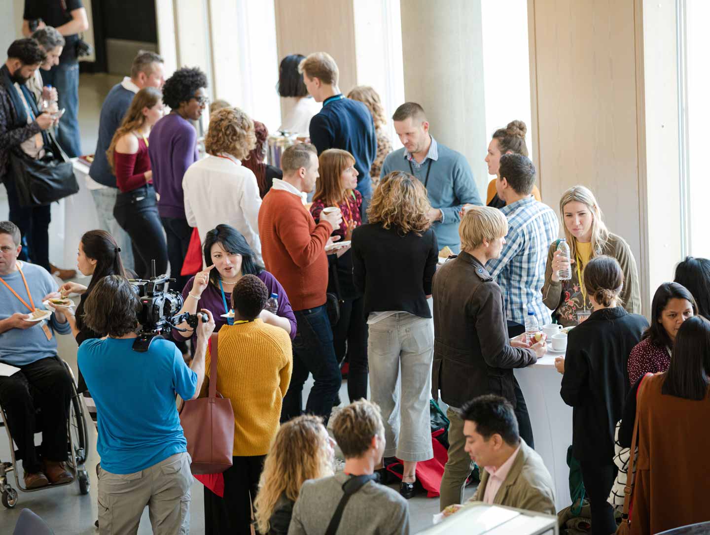 People talking during conference break